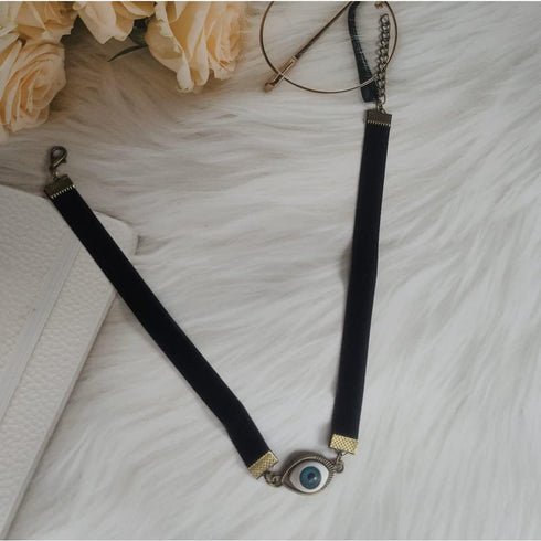 Eyeballs Choker Necklace for Halloween, Black Leather Rope Punk Eyeball Pendants Chain Necklace Enamel Evil Eye Necklace for Women Men Fashion Jew...