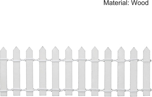 MECCANIXITY Miniature Garden Fence, 35 Inch Long Wood Ornament Wooden Decorative Picket Fence for DIY Crafts Project, White...