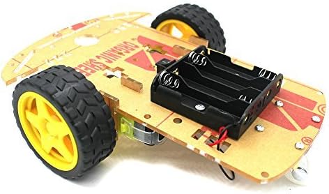 YIKESHU 2WD Smart Robot Car Chassis Kit with Speed Encoder Battery Box 2 Wheels Arduino Microbit Raspberry Pi DIY Toy Adult Age 16+...