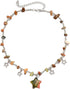 Boho Beaded Stars Choker Necklace Cute Kawaii Colorful Beads for Women,Irregular Raw Stones Necklace Chain Link Necklace Trendy Beachy Fashion Ast...