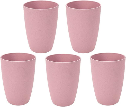 NeschToy 12oz Small Drinking Tumblers, Unbreakable Wheat Straw Cups for Camping Party, Reusable Water Glasses for Beverage Ice Tea, Dishwasher Saf...