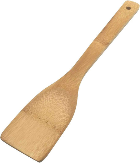 11.8-Inch Natural Wood Turners Bamboo Utensil Kitchen Wooden Cooking Tools Spoon Spatula Cooking, Stir Fry and Mixing, essential Tools (Straight l...