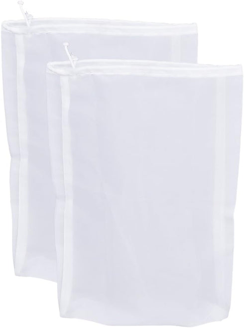 75 Micron Nylon Straining Bag Fine Mesh Food Strainer Bag, Multi Purpose Food Grade Filter Bag for Nut Milk, Juice, Cold Brew, Home Brewing (2 Pac...