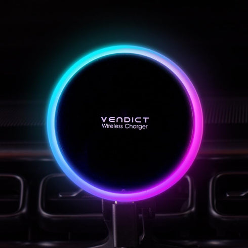 Magnetic Wireless Car Charger Mount, Luna Circle 15W Fast Charging for Magsafe Car Mount (Black)...