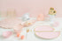 Sugar & Cloth 9 Inch Semi Circle Paper Plate, Pink with Gold Edge, 16 Count...