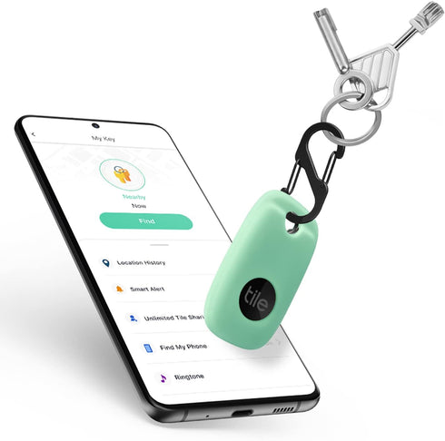 Geiomoo Silicone Case for Tile Pro 2022 Tracker, Soft Flexible Scratch Resistant Cover with Carabiner (Mint)...