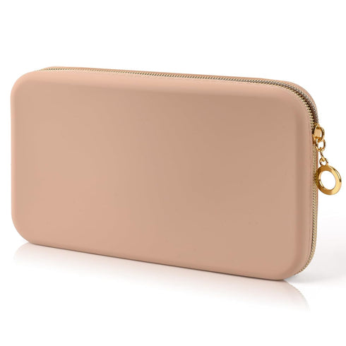 Sakolla Travel Zipper Makeup Brushes Bag Silicone Large Makeup Brush Holder Women Pouch Case for Daily, Work, Essentials Khaki...