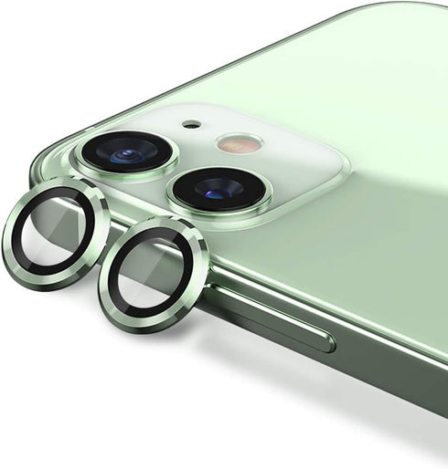 CloudValley Camera Lens Protector for iphone 12/12 Mini / 11, Tempered Glass Film, Aluminum Alloy Screen Cover, 2 Pack Green, with Cleaning Kit...
