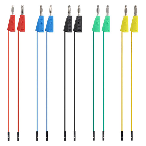 Sumnacon Banana Plug Breadboard Wires 10Pcs Stackable Banana Plug to Jumper Wires Flexible Breadboard Female Jumper Cables Silicone Breadboard Jum...