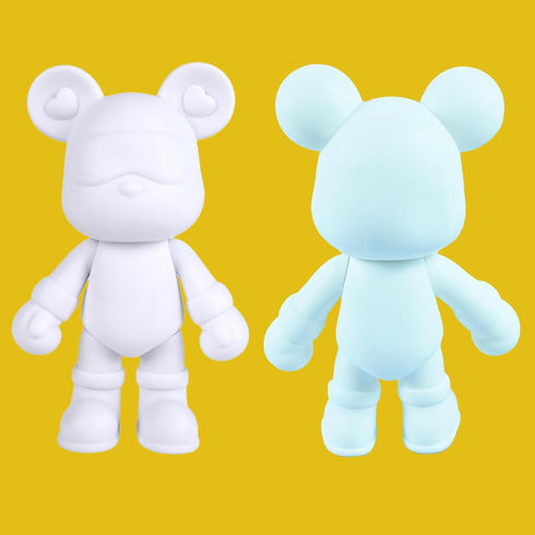 Coniuty DIY Fluid Bear + Bear Keychain Painting Set, Teddy Bear Figure for Creative Fluid Art and Home Decoration (9 Inch, Blank Mold)...