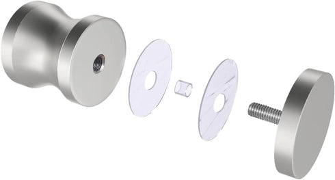 CKB Bathroom Shower Glass Round Single Sided Door Knob Polished Steel with Solid 304 Stainless Steel Door Handle Pull for Bathroom Hardware....