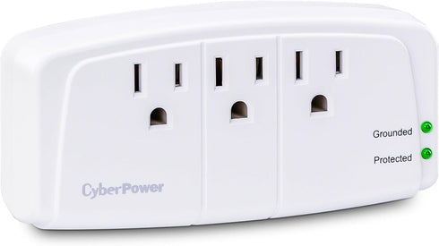 CyberPower CSB300W Essential Surge Protector, 900J/125V, 3 Outlets, Wall Tap...