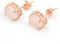 Rose Quartz Stud Earrings in Sterling Silver and 14K Rose Gold Plated...