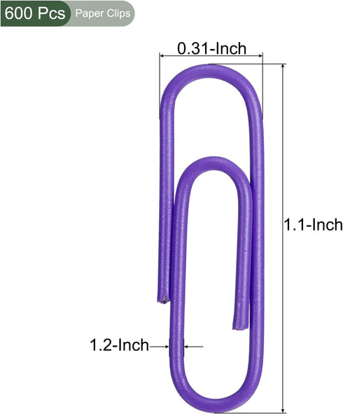 YOKIVE 600 Pcs Paper Clips, Office Clips Smooth Surface with Box | Keep Desk Neat, Great for Office, Art, Home, Daily Use (Purple, 1.1-Inch)...