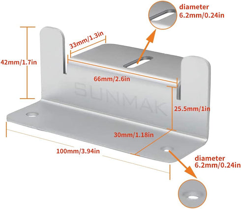 4 Units per set Solar Panel Mounting Z Brackets, Solar Panel Mounting Brackets Lightweight Aluminum Corrosion-Free for RVs, Trailers, Boats, Yacht...