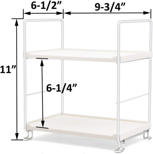 kaileyouxiangongsi Plastic/Metal Freestanding Stackable Organizer Shelf,Bathroom Countertop Storage Shelf Cosmetic Organizer Holder Kitchen Spice ...