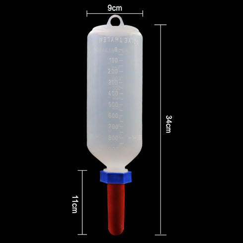 Calf Milk Feeder Bottle with Nipple Sheep Lamb Bottle Holder 1 Quart Screw Set Milking Feeding Replacement...