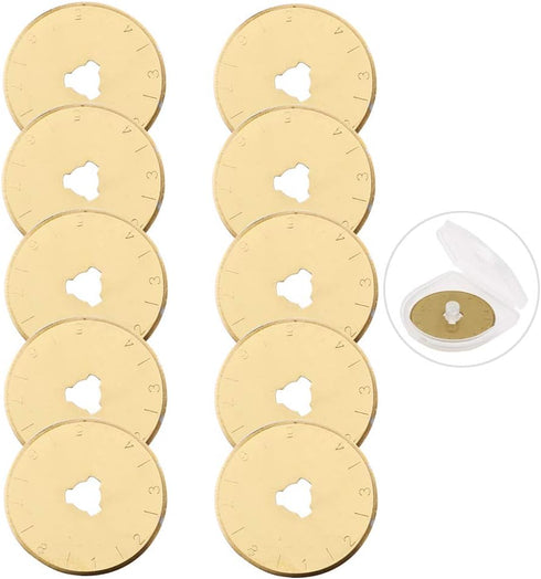 AUTOTOOLHOME Titanium Rotary Cutter Blades 28mm 10 Pack Replacement Quilting Scrapbooking Sewing Arts Crafts Farbric Paper Cutting Tool (28mm)...