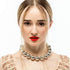 Metal Big Bead Ball Pendant Women Necklace Copper Metal Chunky Statement Round Choker Jewellery...