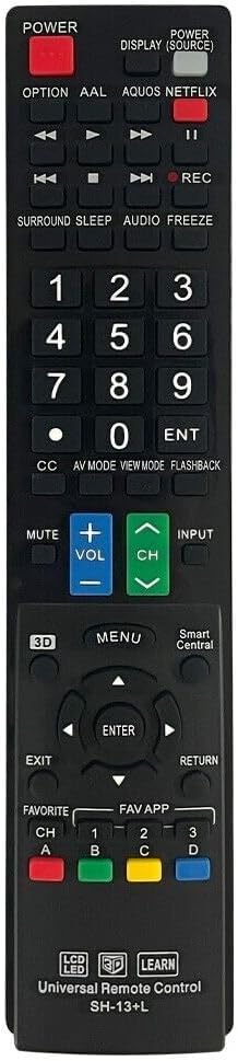 New SH-13+L Replace Universal Remote Control fit for Almost All Sharp Brand LCD LED HD Smart TV GB004WJSA GB005WJSA GA890WJSA GB118WJSA GJ221-C GJ...