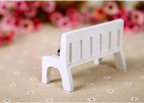 SEWACC Mini Dollhouse Garden Bench Miniature Doll Bench Couch Sofa with Cushions Micro Landscape Ornament Wooden Dollhouse Furniture for DIY Craft...