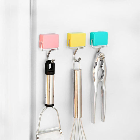 DDJYP Pack of 4 Creative Super Strong Magnetic Hooks, Colorful Heavy Duty Powerful Magnetic Hooks...