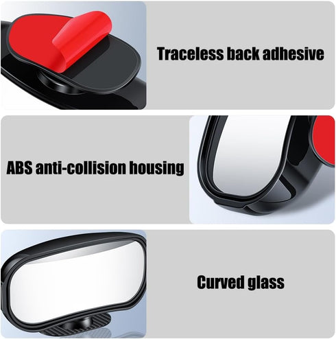 2PCS Blind Spot Mirrors, 360° Rotating Rearview Auxiliary Mirror Wide Angle Side Mirror Blindspot Mirror for Car Truck SUV...