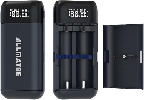 18650 Battery Charger 2-Bay XTAR PC2 USB C Charger New 18650 Batteries Charger Compatible with 18650 21700 Batteries ?Package Not Included Any Bat...