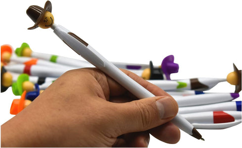 28PCS Novelty Cowboy Pens Fun Hat Smile Pen Cool Retractable Ballpoint Pens For Adults School Home Office Stationery Store Party Gifts....