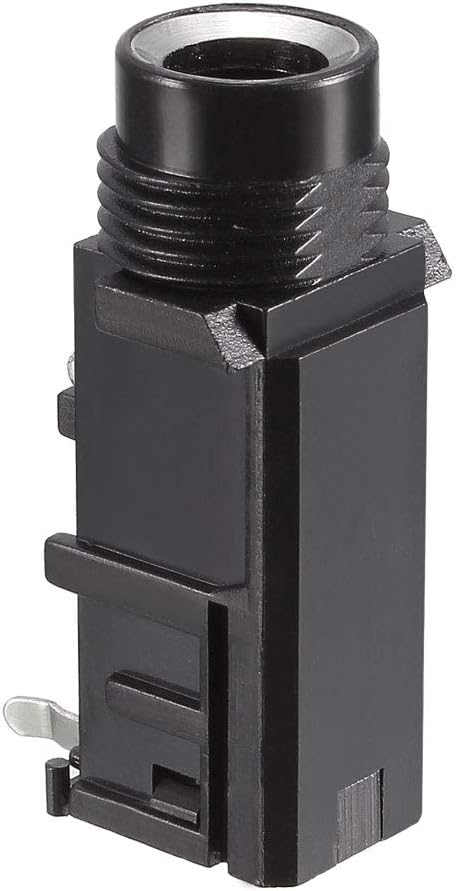 uxcell PCB Mount 6.35mm 3 Pin Socket Headphone Stereo Jack Audio Video Connector Black 6Pcs...