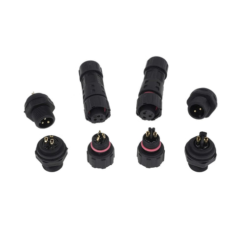 AOHUA M12 Waterproof Connector IP68 Outdoor Electrical Plug Wire to Panel, Front Male Panel Mount for 2 Or 3-pin Cables Ø 4.5-7.5mm UL Certificati...