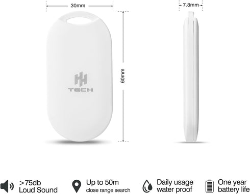 Smart Tag Oval for Apple iOS Devices, Key Tracker, Item Finder, Luggage Tag, Mini Tracker, Replaceable Battery, Easily Track Your Wallet, Bag, Sui...