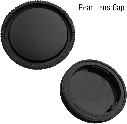 E-Mount Body Cap + Rear Lens Cap Cover Kit for Sony A7 A7II A7III A7IV A7S A7SII A7SIII A7RII III A7RIV A7RV A7C A9 A6600 A6400 A6300 A6100 A6000 ...