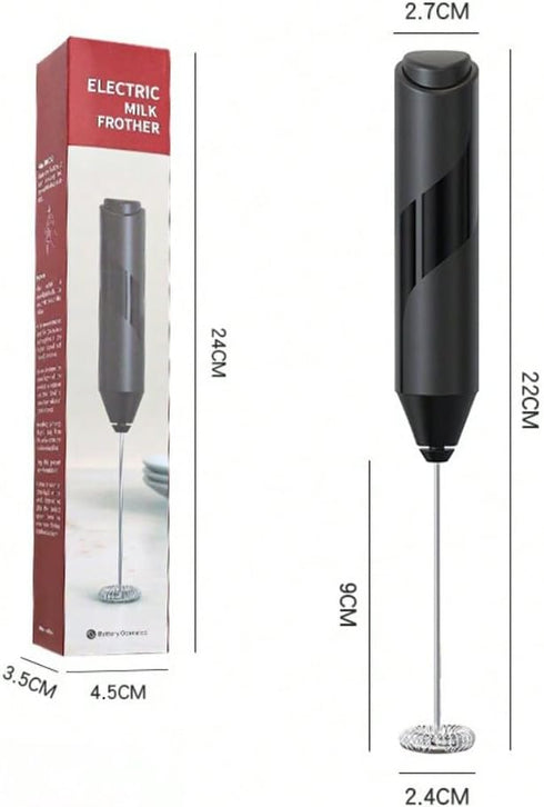 Electric Milk Frother Handheld Battery Operated Foam Maker Mini Whisk Drink Mixer for Coffee Frappe Cappuccino Latte Matcha Hot Chocolate Black...