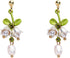 Caiyao Lily of the Valley Rose Flower Leaf Necklace Drop Dangle Earring Bracelet Set for Women Mom Friend Mother Vintage Tassel Chain Necklace Bri...