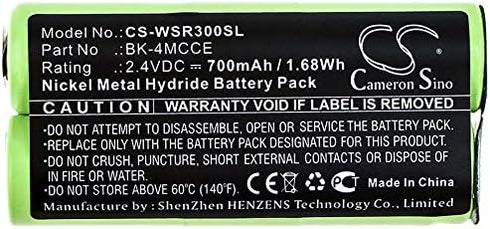 2.4V BK-4MCCE Battery Replacement for Sensonic Plus SR-3000 900 Sonic Toothbrush Sensonic Plus SR-3000E...