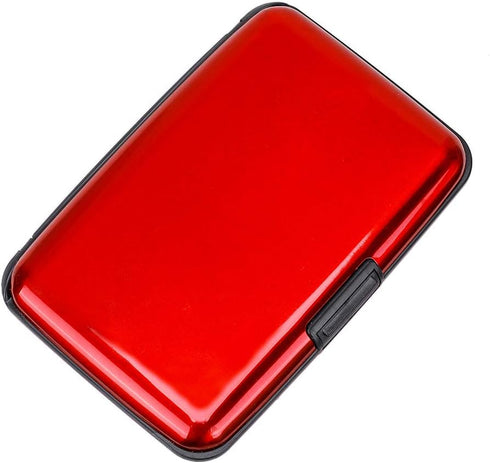 ELFISH Mini RFID Aluminum Wallet Credit Cards Holder Business Card Case Metal ID Case for Men Women (Red)...