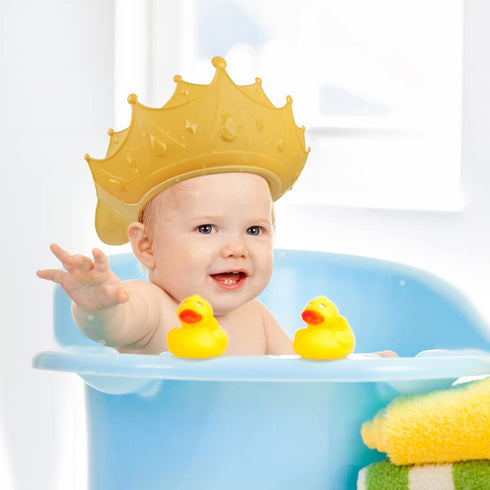 2PCS Baby Shower Cap for Kids, Adjustable Baby Hair Washing Shield Toddler Visor Hat for Eyes and Ears Protection Shampoo Cap for 0-9 Years Old Ch...