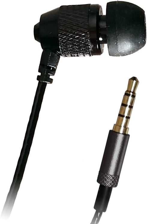 Short Buds 15" Cord Single in-Ear Stereo-to-Mono Earbud for Clip-on Music Players, Reinforced Cord...