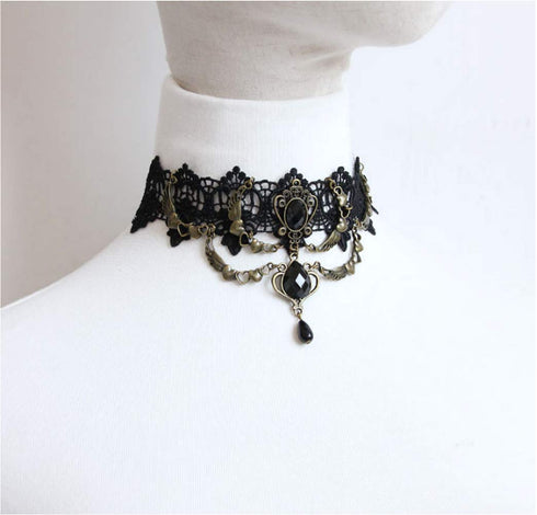 Sither Halloween Black Choker Necklace for Women Girls Gothic Punk Choker Crystal Pendant Necklace Vampire Costume Jewelry Festivals Cosplay Party...