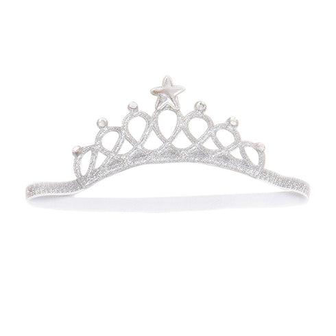 Baby Girl Crown Tiara Headband Head Wrap Hair Band Headwear Birthday Gift Princess Tiara Crown Headband (Silver)...