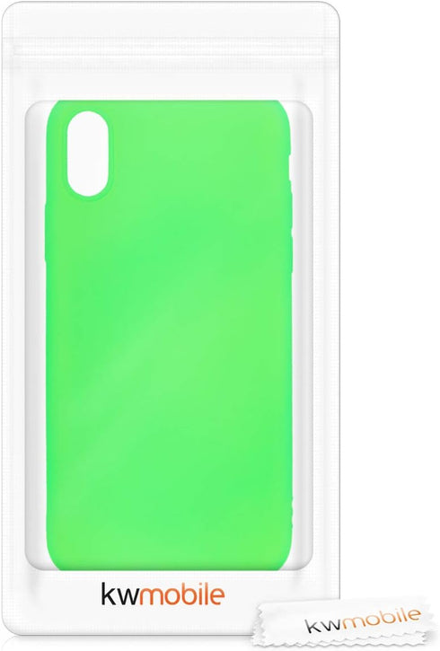 kwmobile Case Compatible with Apple iPhone X Case - Soft Slim Protective TPU Silicone Cover - Neon Green...