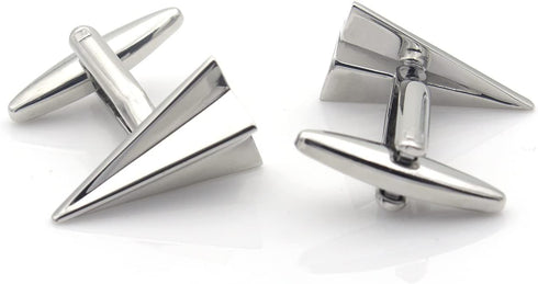 Paper Plane Style Silver Cufflinks...