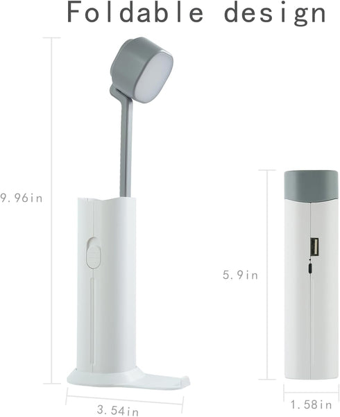 Folding Desk Lamp, Multi Functional Flashlight, Phone Charging, 5000mAh Long-Lasting Battery, Power Outage Light, Dorm, Desk, Portability...