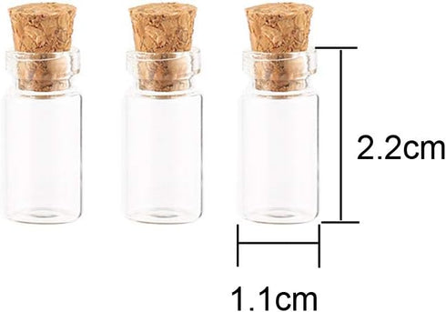 lasenersm 10Pcs/1ML Empty Sample Glass Bottles Jars Vials Case Container with Cork Stoppers for Message Weddings Wish Jewelry Party Favors,Transpa...