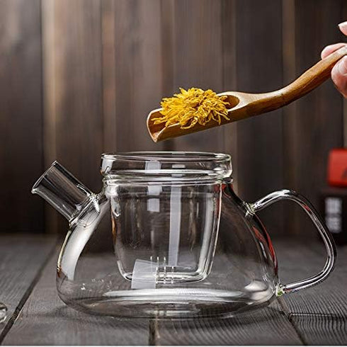 Glass Teapot With Infuser,Teapot With Strainer For Loose Tea,Safe On Stovetop, Nordic Pot With Glass Infuser And Glass Lid(Nordic Pot 600ML/21oz)...