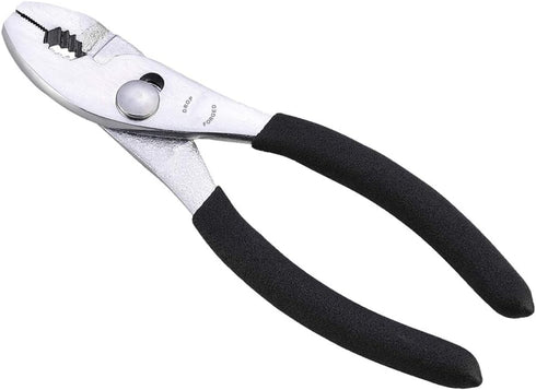 Edward Tools Slip Joint Pliers 6” - Heavy Duty Carbon Steel with Rubber Grip Handle - Fine Grip Teeth in front and Coarse teeth in back - Rust res...
