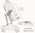 Phone Stand, Acrylic Phone Stand for Desk 360-Degree Rotation Cell Phone Holder with Sturdy Metal Base, Aluminum alloy arm, Compatible Most Phones...