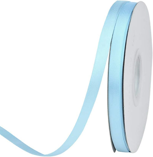 Ribest 3/8 inch Light Blue Double Face Satin Ribbon 50 Yards Per Roll for Gift Wrapping Flowers Bouquet Baby Hair Accessories Wedding Birthday...