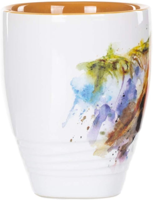 DEMDACO Dean Crouser Horse Head Watercolor Brown On White 16 Ounce Glossy Stoneware Mug With Handle...